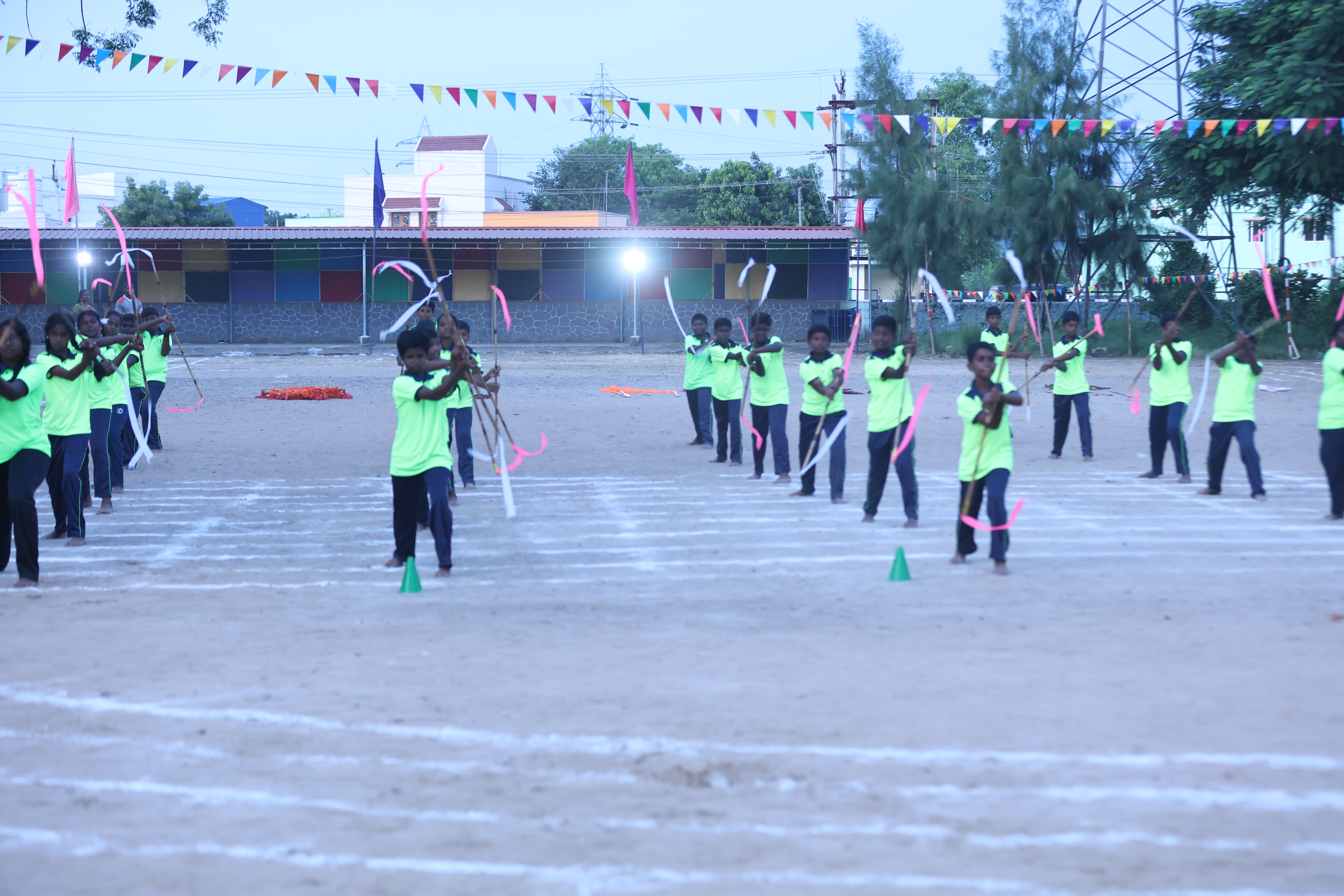 Students on the sports field